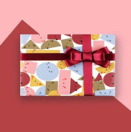 OEM high quality gift wrap paper white  rolls copper paper printing christmas gift wrapping paper