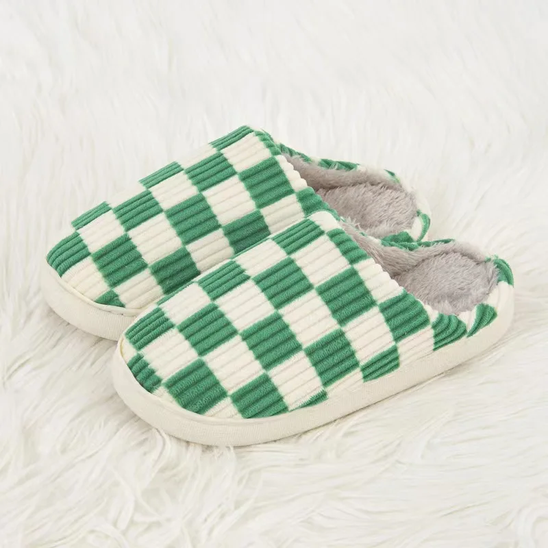 Home Slippers For Women And Men Couple Unisex Classic Checkerboard Comfortable Wholesale House Cotton Soft Sole Women Slippers