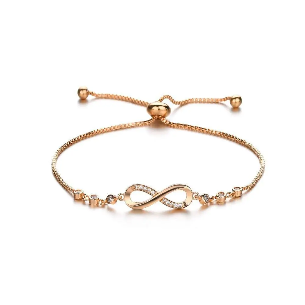 Fashion creative attractive women can pull adjustable bracelet micro-inset Zircon 8-figure bracelet gift jewelry accessories