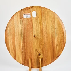 2022 Wholesale Custom Rectangle Chopping Blocks Wood Food Serving Tray Acacia Wooden Cutting Board with Handle