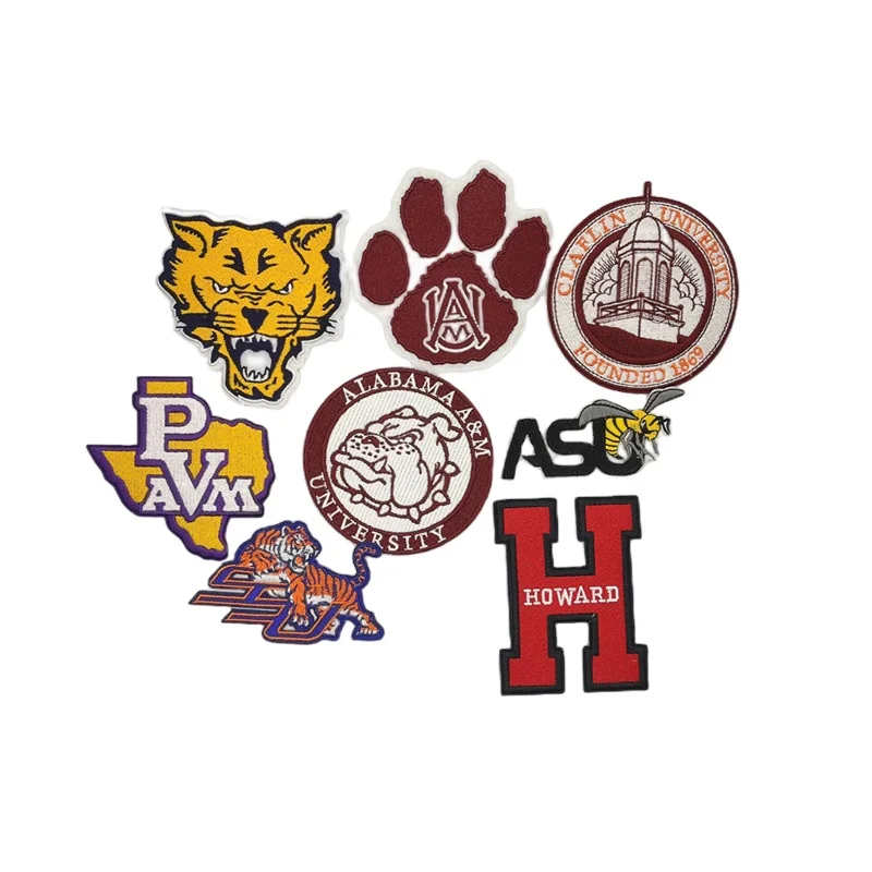 Wholesale Custom High Density Logo For Clothing Badges Tiger/ Lion Image Embroidered Patch Woven Badges Animal Embroidery Patch