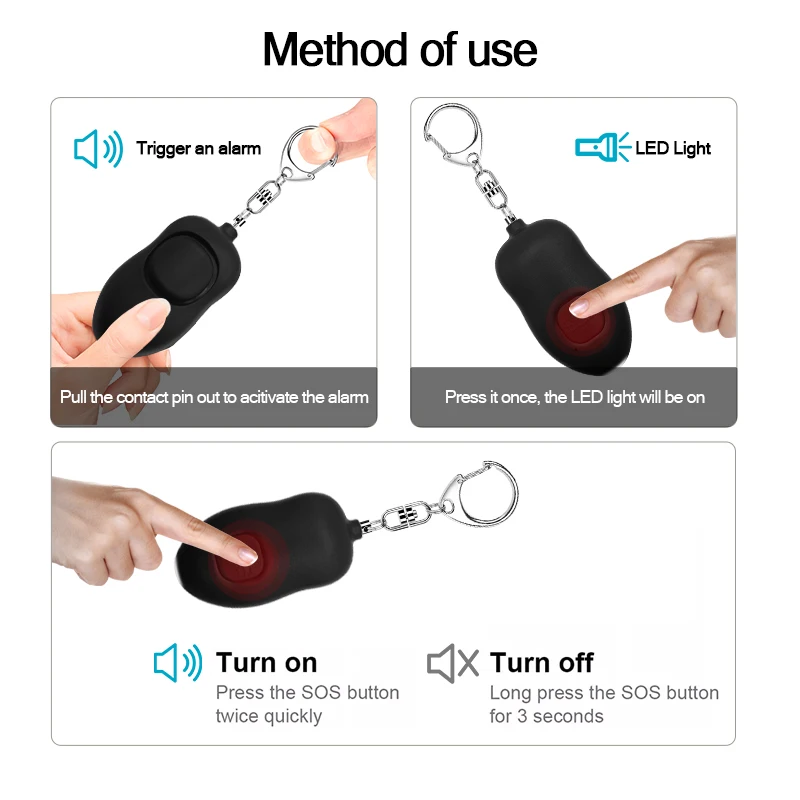 130db Women children and elderly personal security emergency button alert emergency SOS security self-defense alert