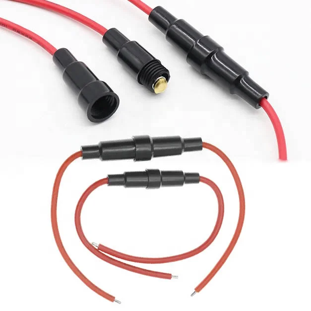 5*20 мм стеклянный трубчатый держатель предохранителя типа винт с 22AWG 16AWG Проволочный Кабель 250 В 5x20 предохранитель трубки корпус для автомобиля