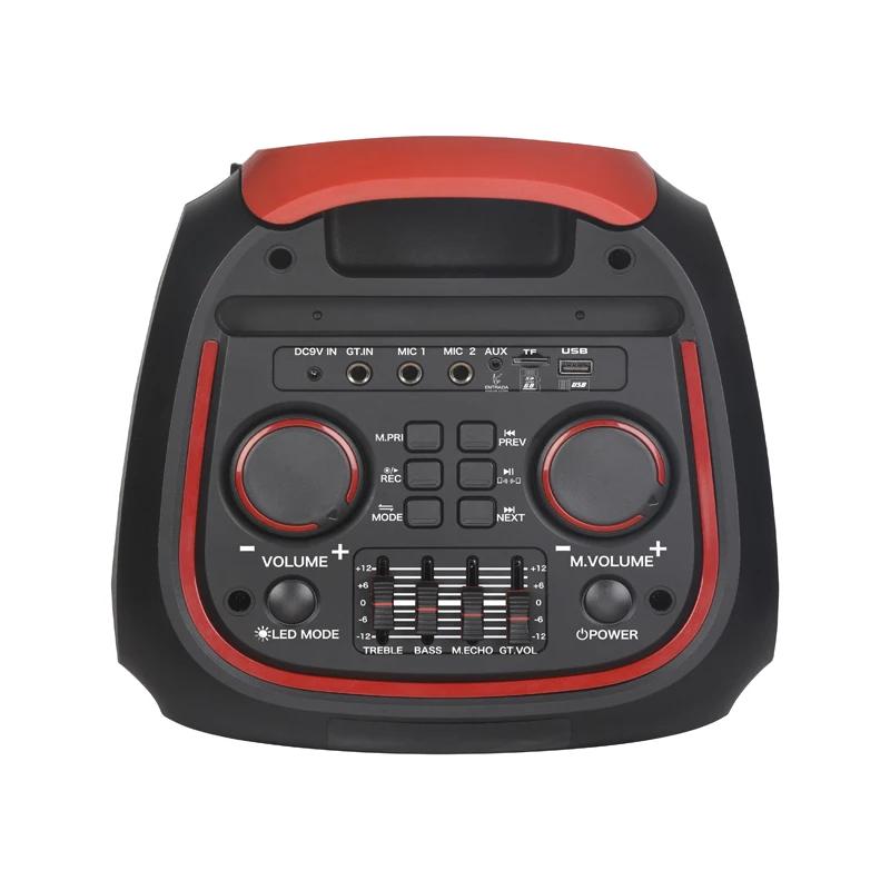 8 Inch Karaoke Circle Amplified Speaker Wireless Woofer Speaker Mic Remote Control Color Led Outdoor Tws Party Trolley Speaker