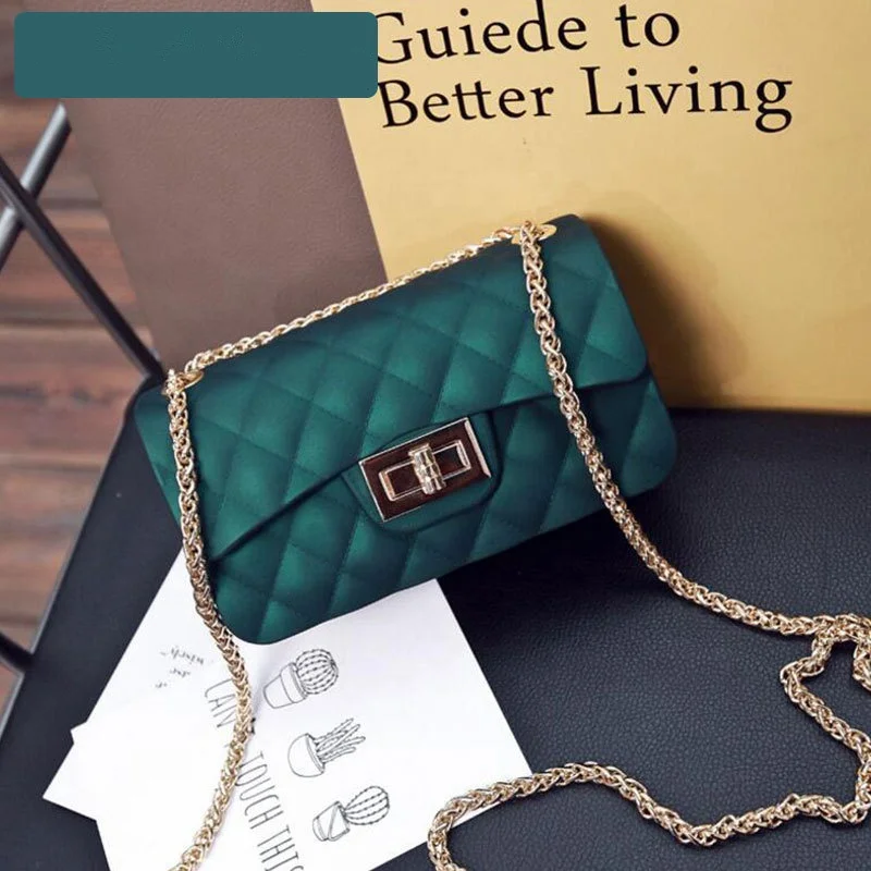 New Arrival Mini Colorful PVC Silicone Jelly Handbag Candy Shoulder Coin Purse Chain CrossBody Bags For Women