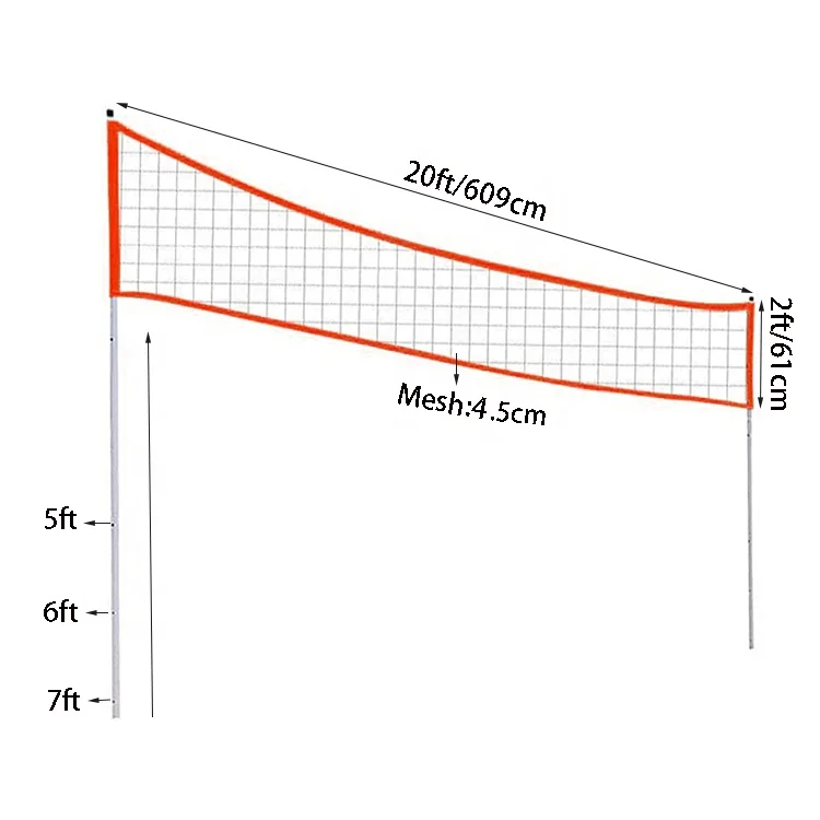 Strong durable outdoor sport portable easy to install adjustable height beach Lawn volleyball net rack and badminton net rack