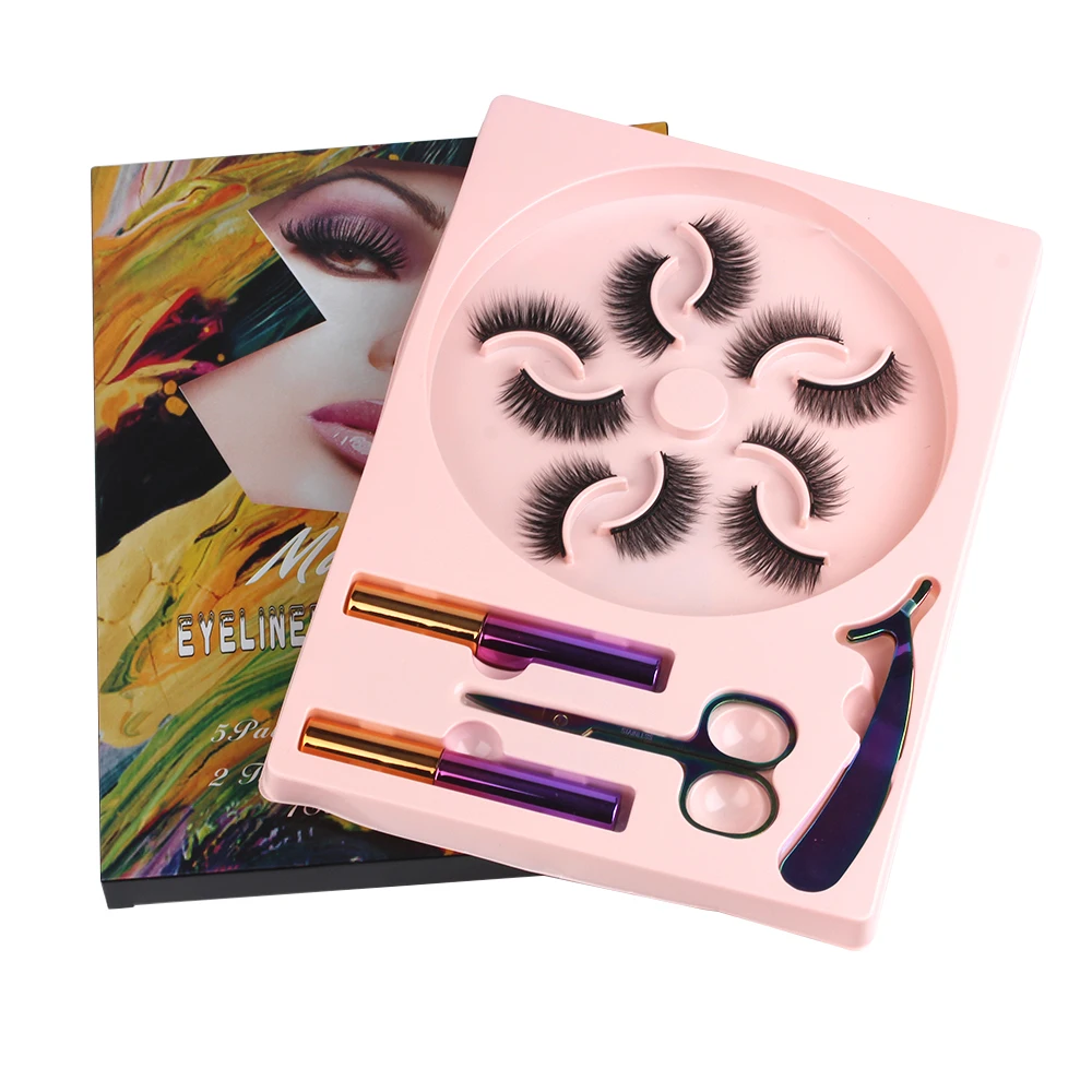 Invisible Magnetic Lashes Elegant Mink 3d Magnetic False Eyelash with 4/5 Magnets Reusabl