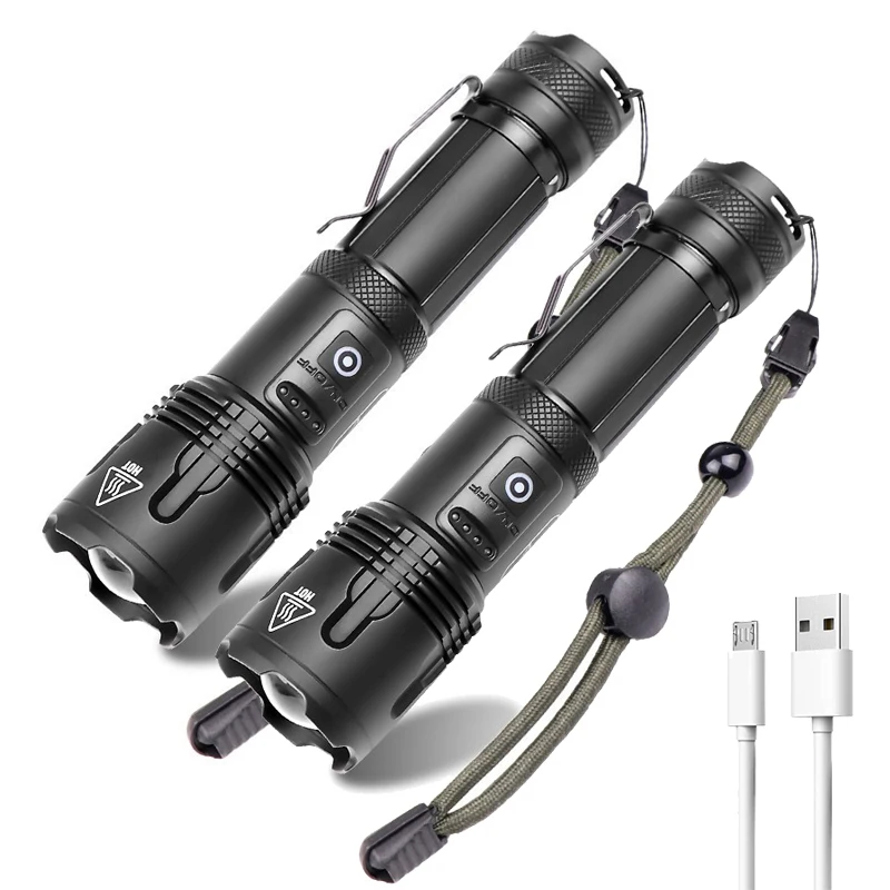 Rechargeable LED Standard Torches 26650 Battery Zoomable Tactical Handheld Flashlight 10 Industrial 90 Aluminum Alloy XHP70 95