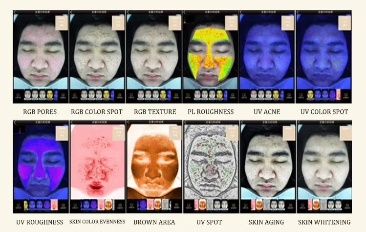 Professional mirror 3d visia skin analyzer machine uv camera scanner facial analize face diagnostic device portable analysis