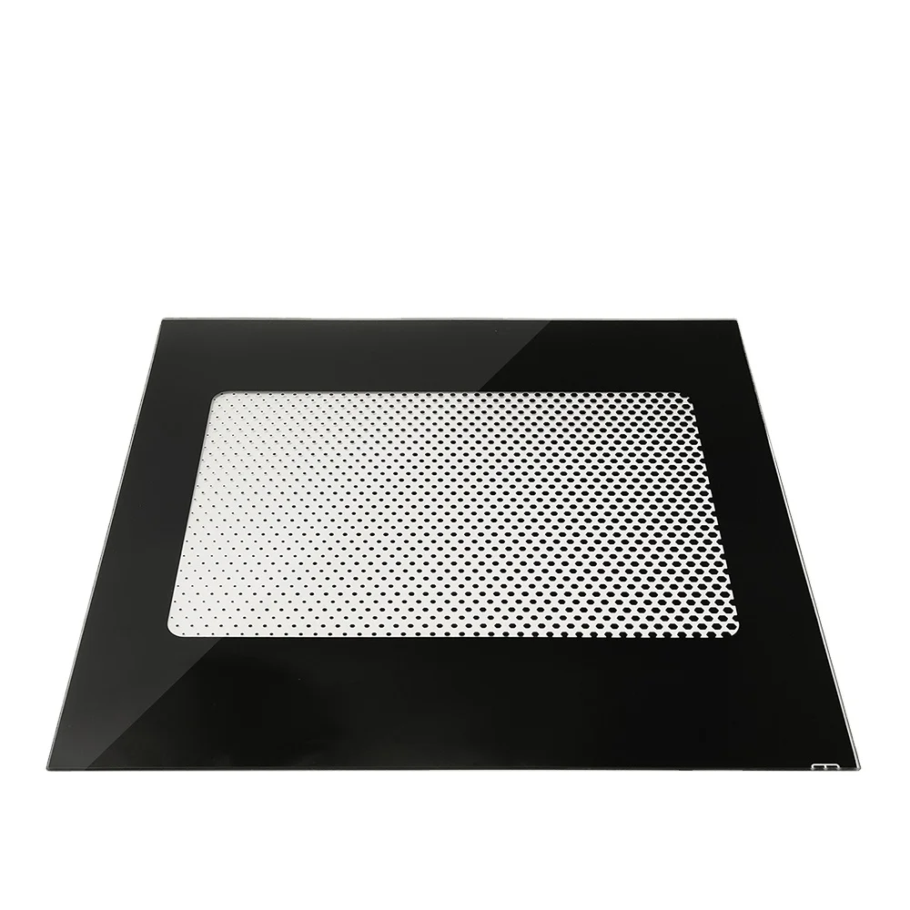 Heat resistant silk screen printed paint custom cut tempered glass for pizza microwave oven outer door with display window