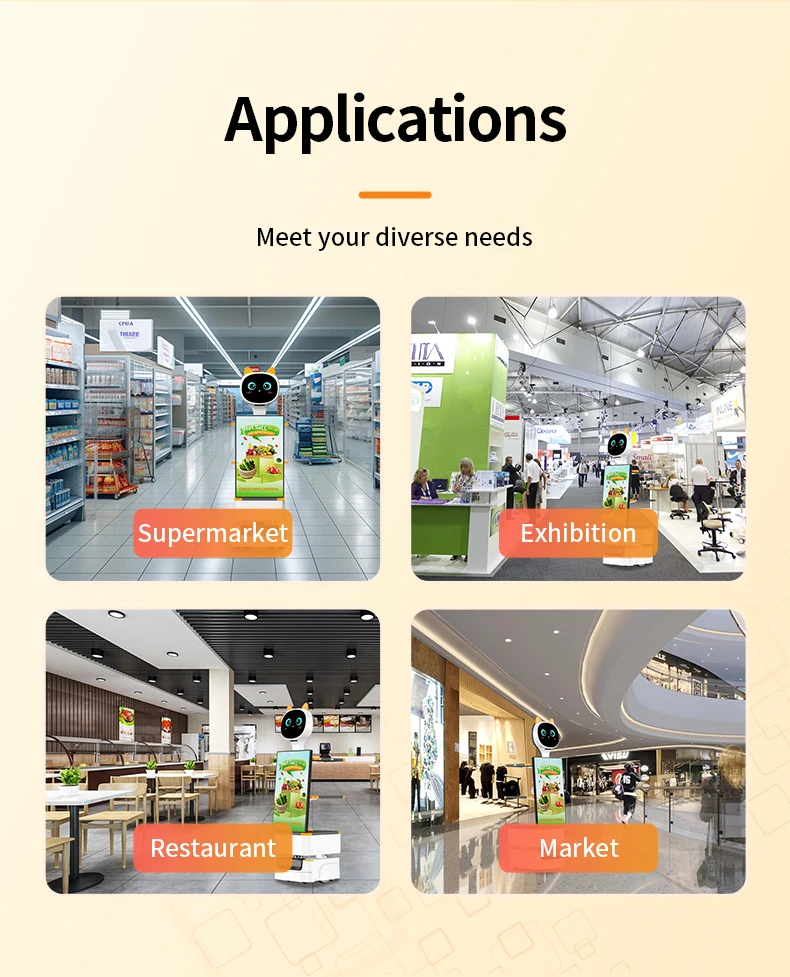 AI Robot Led Advertise Auto Mobile Digital Advertising With HD Screen Exhibition Booth For Exhibition Advertising
