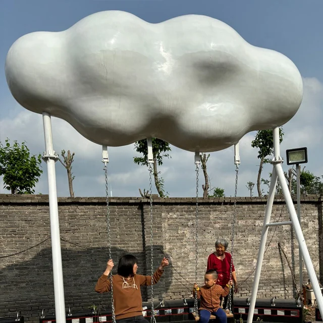 Outdoor Interactive Leisure Network Popular Square Area Camping Glowing Clouds Rainbows with Swings Amusement Park Facilities