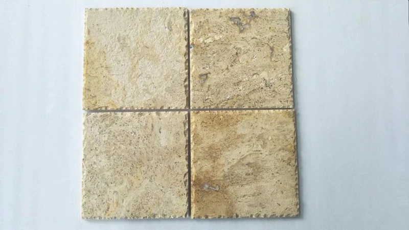 Natural beige square stone tile Chinese French Pattern antique travertine floor tiles
