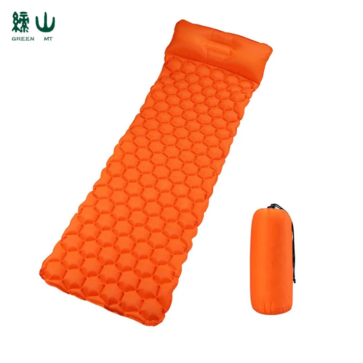High quality Outdoor Camping TPU Material Inflatable Mat Air Sleeping Pad Mattress for Camping with pillow