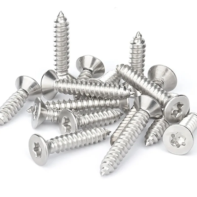 factory price Custom Stainless Steel 304 anti theft Torx Flat Head Self Tapping Screw
