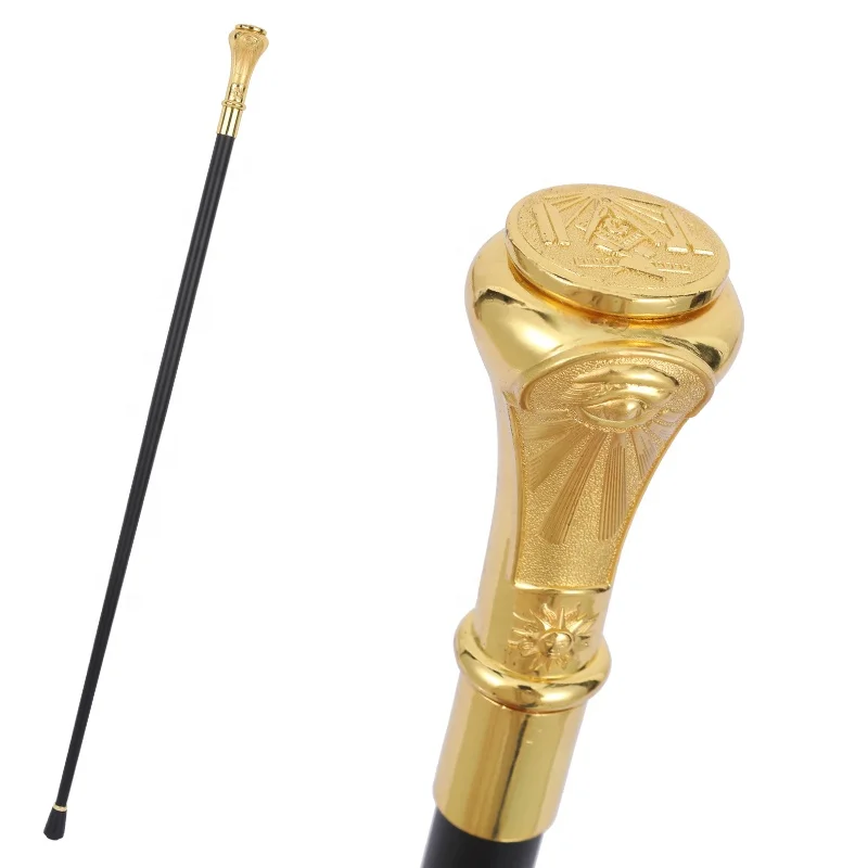Freemason pattern Halloween Crosier cane self defense stick walking cane with Iron sheet inside