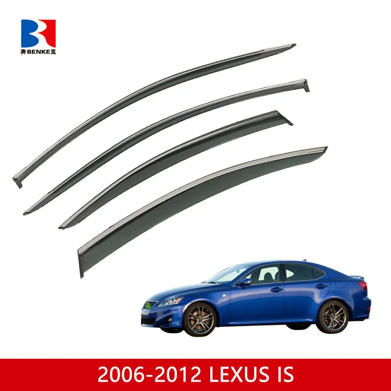 Auto Rain Guard Sun Shield for Lexus IS 300 IS250 2006-2012 Window Vent Deflectors Visor Shade Car Door Window Visors