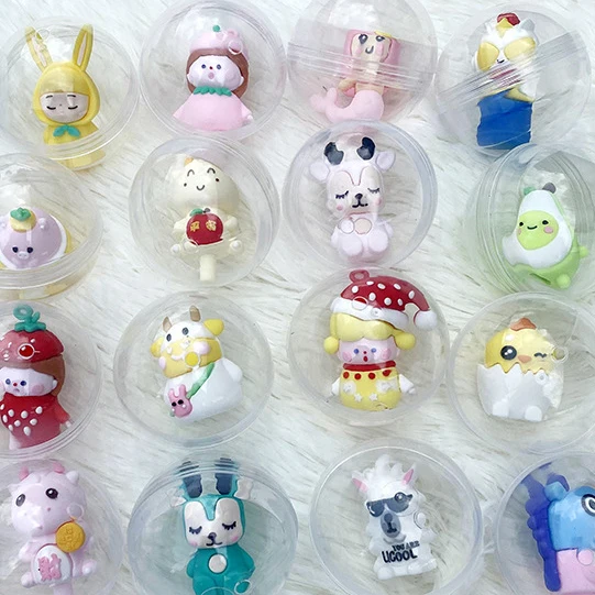 Toy Gumball Machines Plastic Containers Surprise For Kids Party Colored Round Capsules