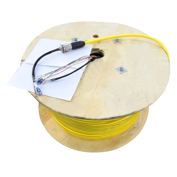 Outdoor Armored Optical Yellow ROV Hybrid Floating Cable 4-Optical 10-Power Stainless steel Photoelectric Underwater Connector