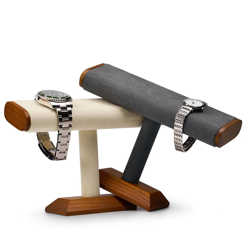 
Newest Solid Wood T Shape Jewelry Display Stand Bracelet Watch Jewelry T-Bar Display Stand Holder Rack Jewelry Stand 