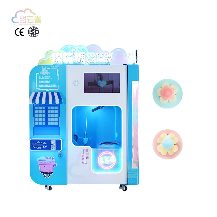 Factory Professional Fully Automatic Touch Screen Cotton Candy Vending Machines for Entrepreneurship