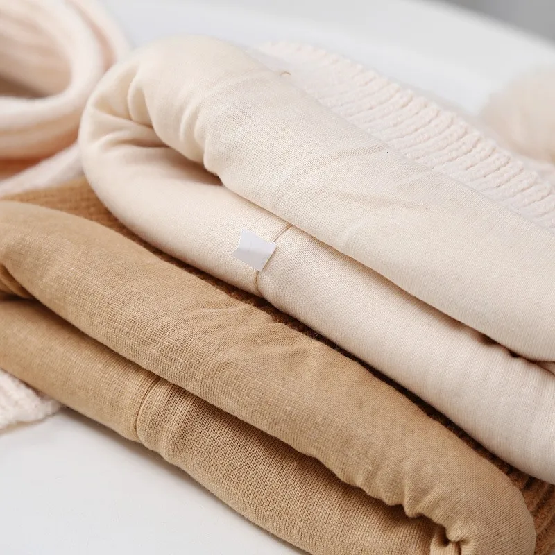 Syh1056 Children Pure Color Warm Hat Scarf Set Winter Hat Knitted Beanies Hat Knitted Beanie Boys Girls Solid caps