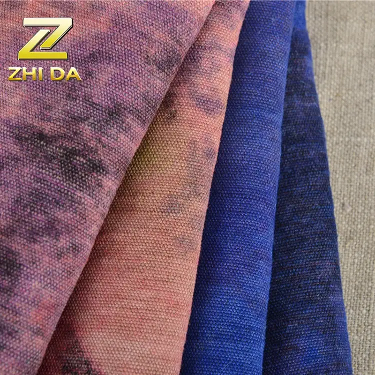 55% cotton 45% jute tie dyed cheap curtain wholesale quality jute printing fabric