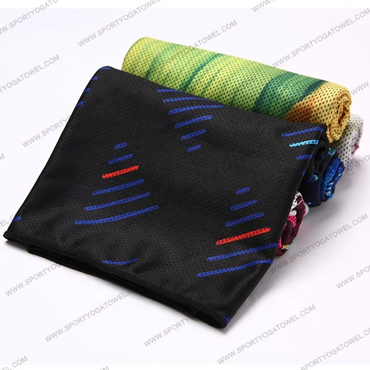 Super absorbent instant cooling printed ice sweat towels for sport gym runners