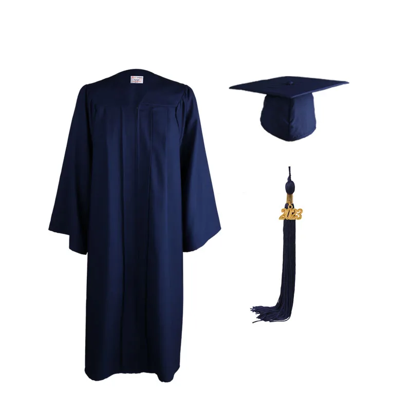 2023  Wholesale  Navy Blue University college graduation gown set