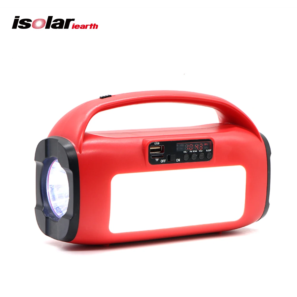 Solar Generator MP3 Player Rechargeable Battery LED Torch Flashlight Portable solar lamp Outdoor Emergency