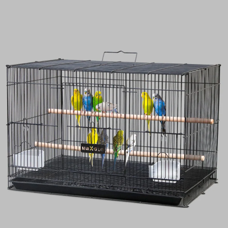 Легкая в чистке дешевая черная металлическая канарка попугай бамбуковая размножающая клетка для мелких и средних птиц