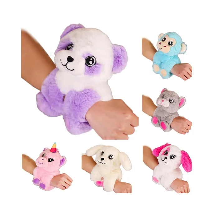 Cute Cartoon cat Plush Animal Bracelet Soft Baby Toy Doll Children Bracelet Ring Doll Filled dog monkey plush snap bracelet toys