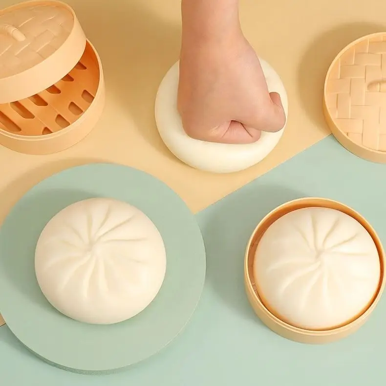 2024 Hot Selling 3D Stress Ball Funny Dumpling Squeeze Mochi Squishy Toys Fidget Toy for Stress Relief