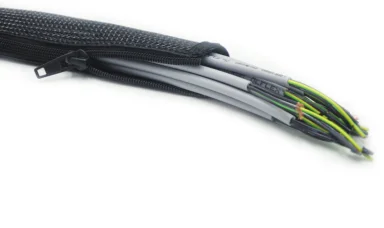 PET Zipper Braided Cable Sleeving -Black