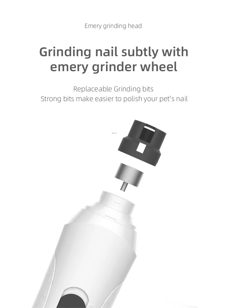 2021 Top Selling 2-Speed USB Electric Pet Nail Trimmer Low Noise Cat Nail Cutter Dog Use Pet Nail Grinder