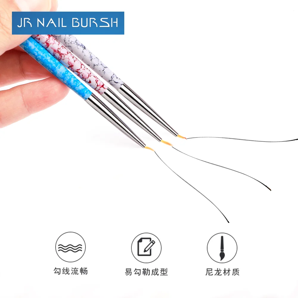 
Nail Menicure Tools Kolinsky Hair Glitter Brush Liners Private Label Acrylic Handle Pen DIY Nail Panting Brush 