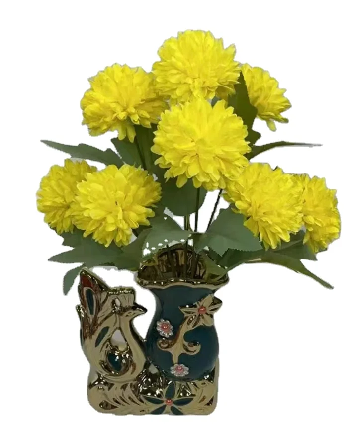 Lusiaflower высокое качество 6 9 12 головок букет хризантем разноцветные домашние свадебные украшения цветы