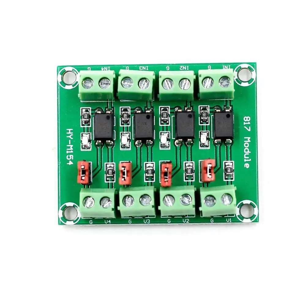 PC817 4 Channel Optocoupler Isolation Board Voltage Converter Adapter Module 3.6-30V Driver Photoelectric Isolated Module PC 817