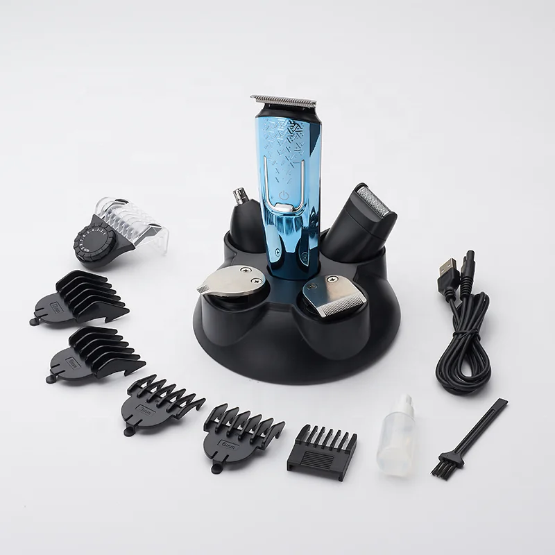 led display rechargeable electric 5 in 1 hair trimmer electric hair clipper with beard nose trimmer shaver