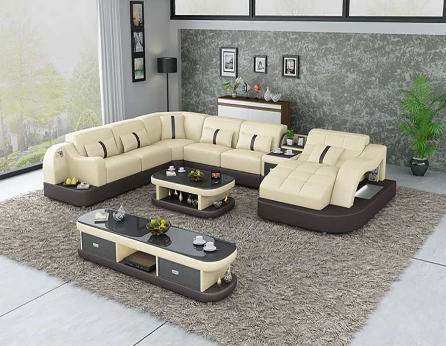 Living Room Furniture Sofa Set Modern Couch Leather Luxury comfort Designs Cabinets Sectionals