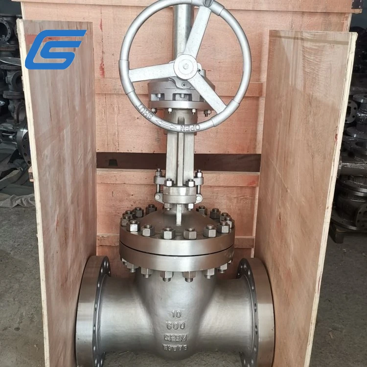API600 CL300 wcb gate valve 316SS cast iron metal seat gate valve fully open ASME B16.5 worm gear operated gate valve