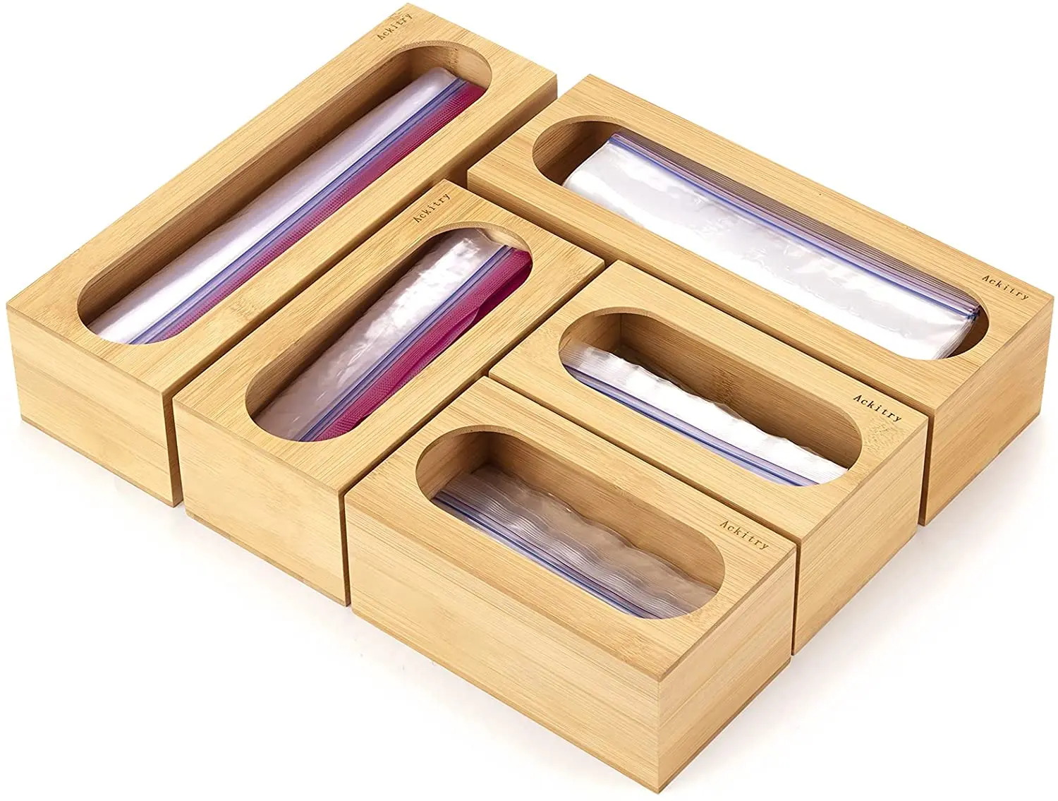 plywood Baggie Organizer For Zip Lock Storage Bags Kitchen Drawer Organizer