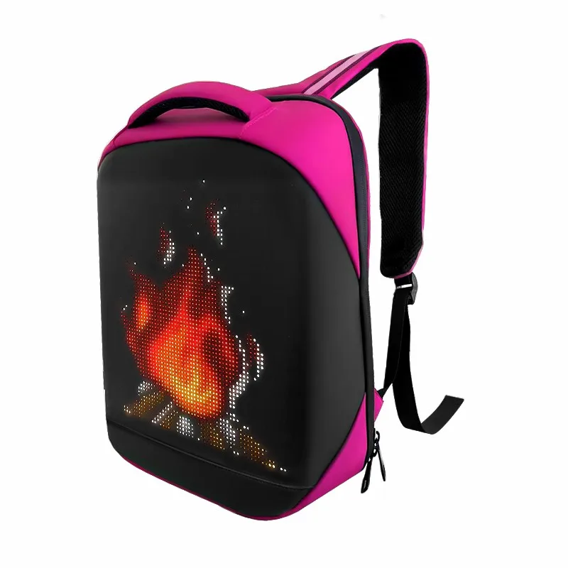 LED Backpack with Full Color Screen and Programmable DIY Panel Outdoor Human Billboard Advertising Travel Bag Laptop Backpack