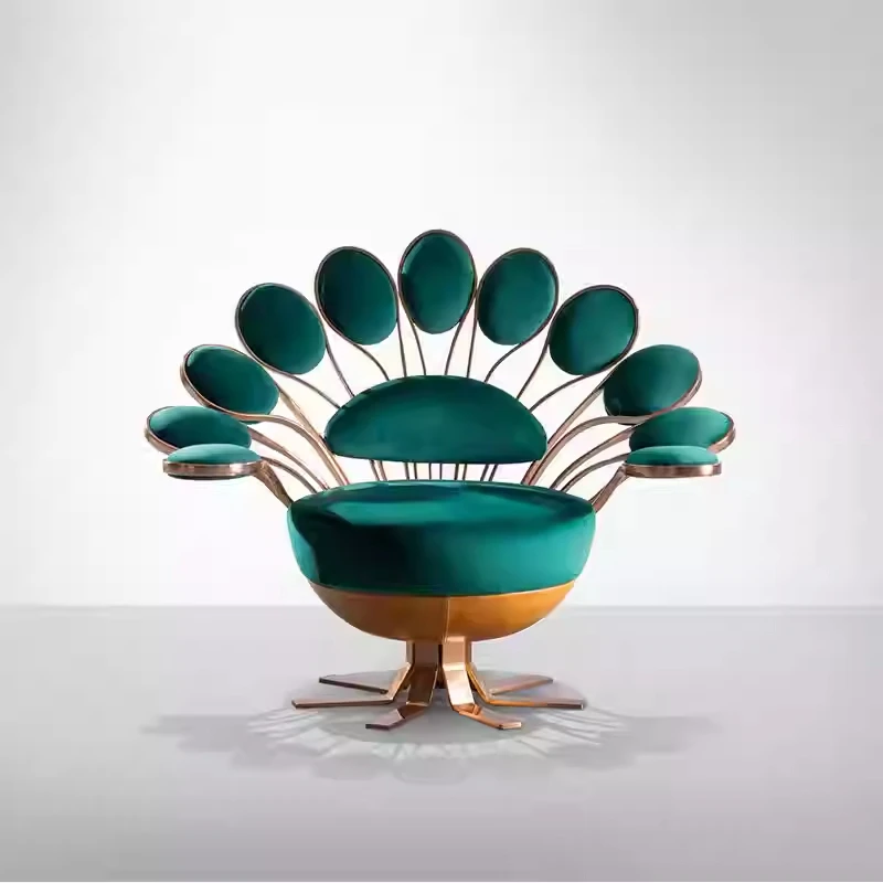 Furnistyle Uncommon Italian European Modern Unique Peacock Design Sofa Single Chair Classic Room Furniture Single Sofa Chair