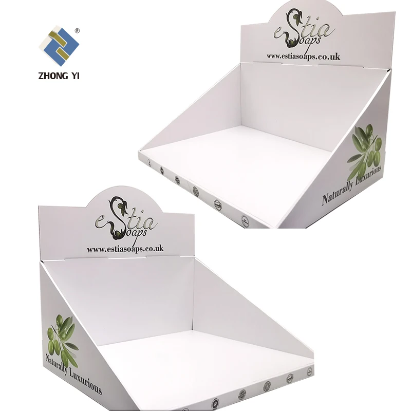 Customized Cardboard Counter Display Stand Colored Paper Kraft Tooth Brushes Retail Corrugated Display