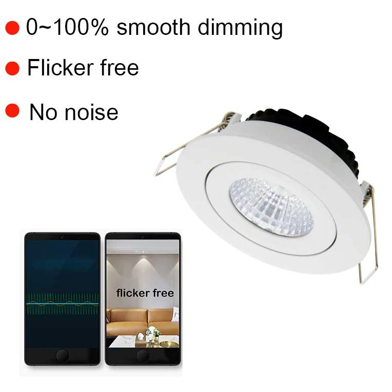 COB Downlight IC rated home ceiling spot light IP44 Built-in driver DOB Downlight adjustable dimmable recessed led downlight