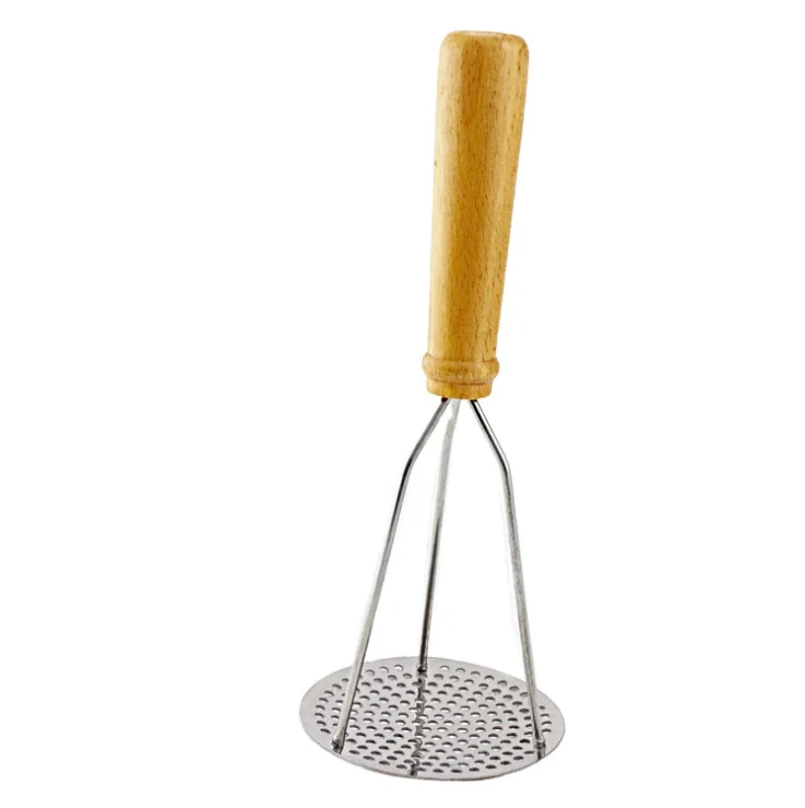 Japanese Compact Style Potato Masher Ricer Potato Press with Wooden Handle