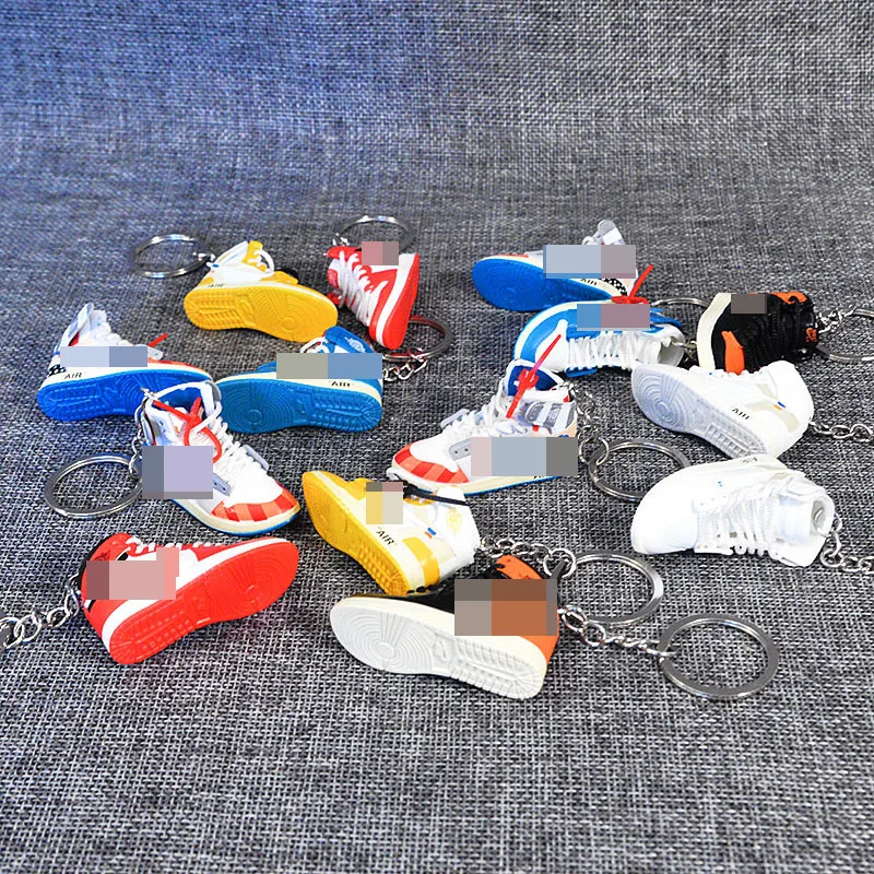 
Wholesale mini 3D rubber shoes bag charm key chain sportshoes nike air jordan keychain 