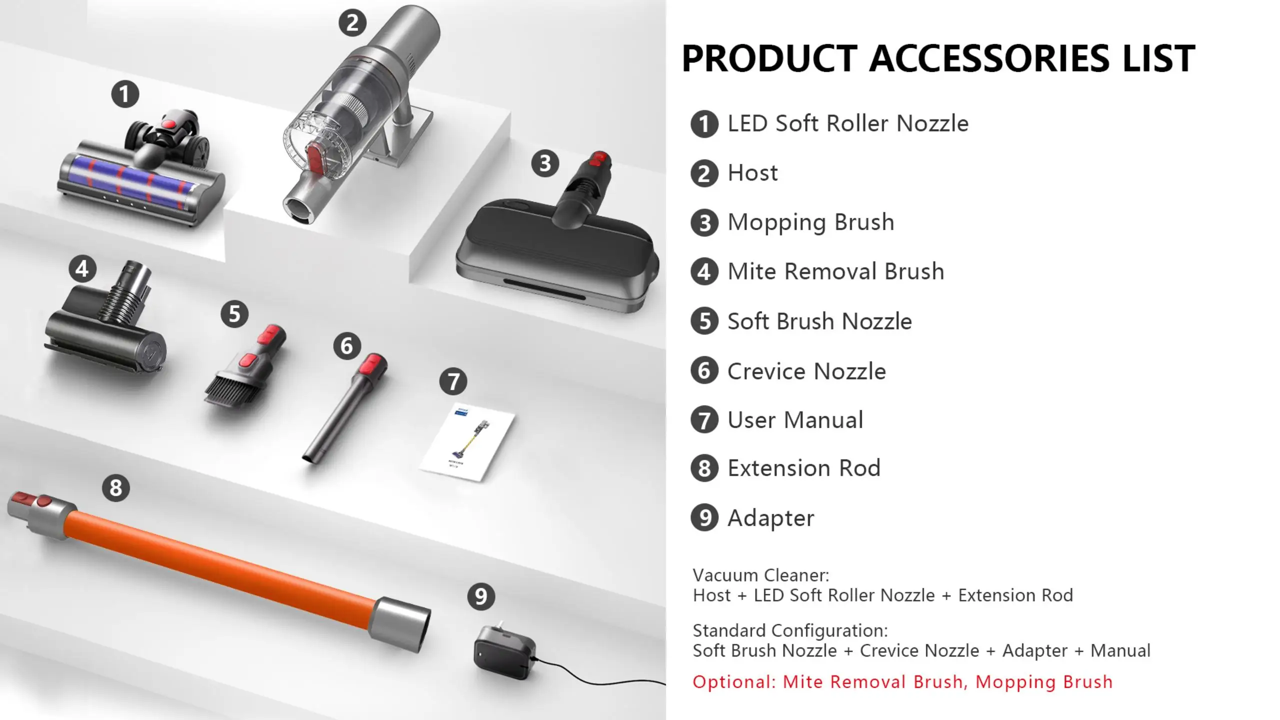 VC205 Lightweight Cordless Vacuum Cleaner 40Mins Runtime Rechargeable Stick Vacuum Home Use Effective Pet Hair Carpet Hard Floor