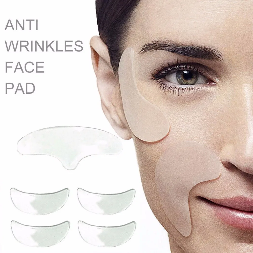 
Reusable 15-30 times 5 pcs Overnight Hypoallergenic Invisible Reusable Silicone Anti-Winkle Facial Eyes Pads For Adult 